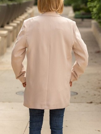 Beige Leopard Lined Suit Coat